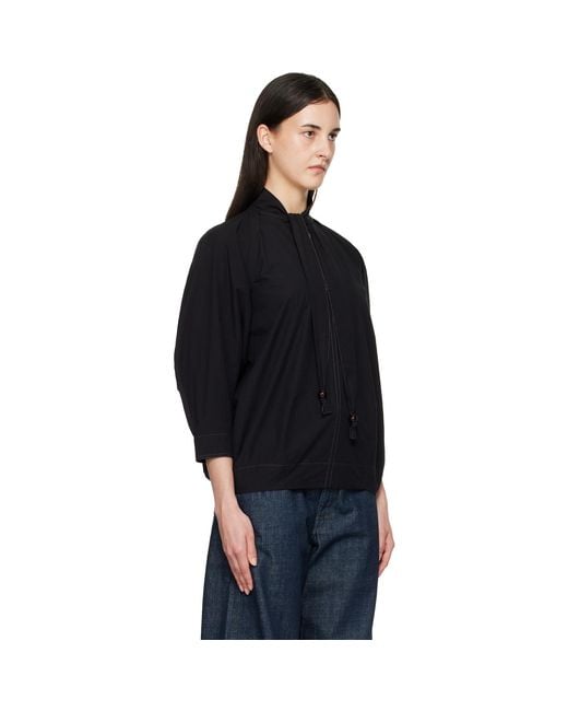 Lemaire Black Scarf Blouse