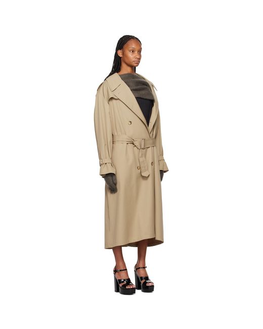 Moschino Black Notched Lapel Trench Coat