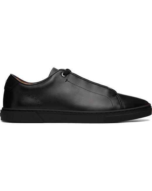 Boss Black Gary Brushed Leather Sneakers for men