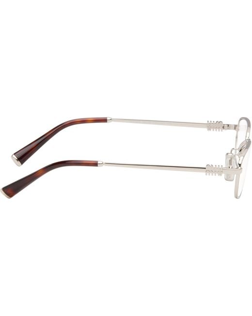 Miu Miu Metallic Rectangular Glasses