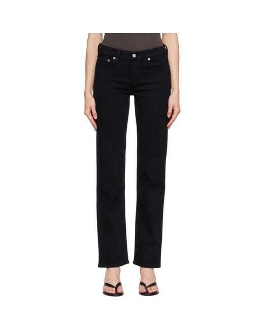 Agolde Black Low Rise Slim Jeans