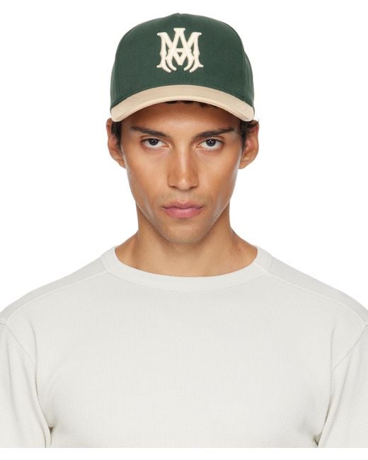 Amiri Green Bicolor Corduroy Cap for men