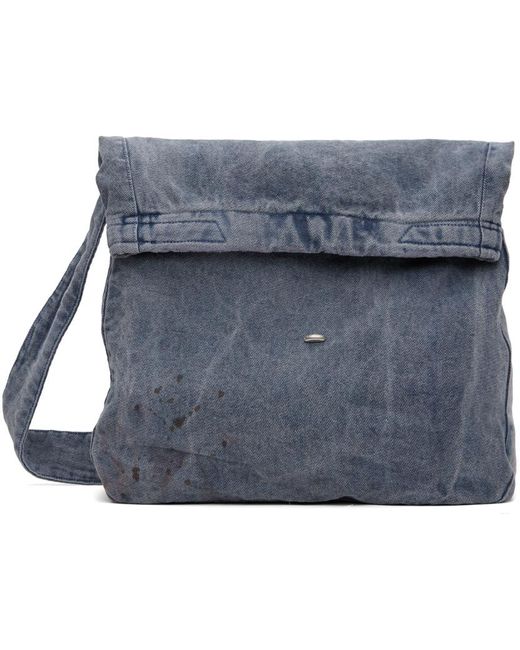 Our Legacy Blue Gray Sling Denim Bag for men