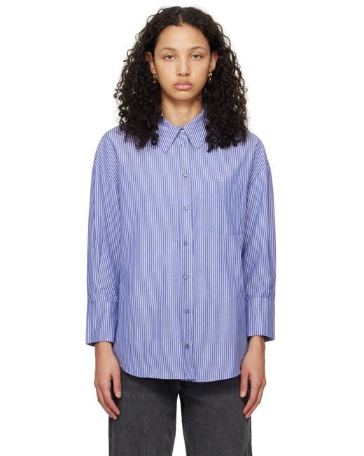 Anine Bing Purple Blue Mika Shirt