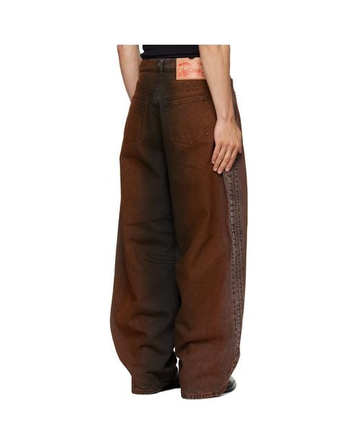 Egonlab Brown Overscaled Jeans for men