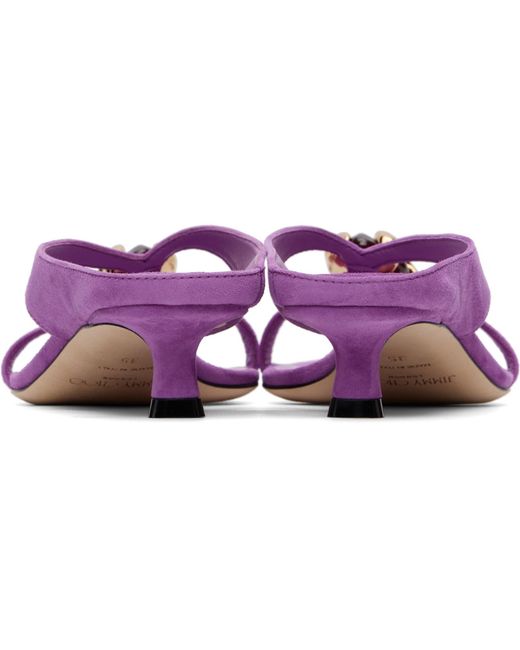 Jimmy Choo Purple Emeri Stone 35 Heeled Sandals