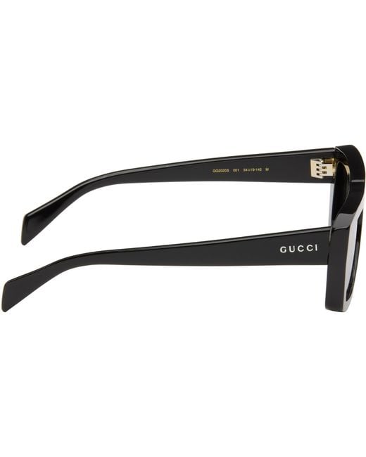 Gucci Black Institutional Logo Sunglasses for men