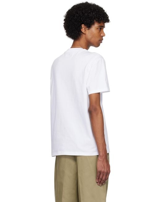 AMI White Cotton Ami De Coeur T-Shirt for men