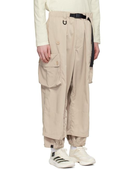 Y-3 Natural Beige Cuffed Cargo Pants for men