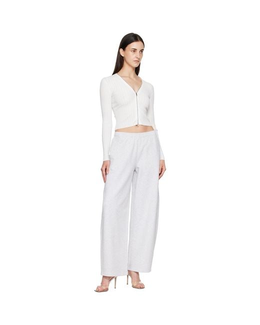 Alexander Wang White Crystal Mid-Rise Relaxed Sweatpants