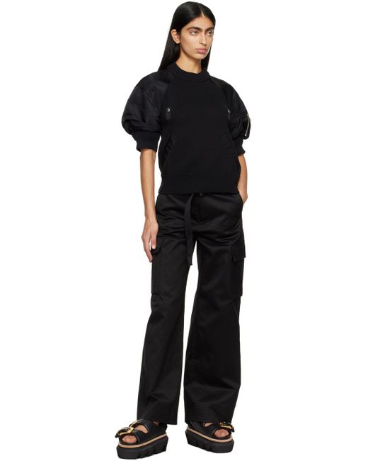 Sacai Black Belted Trousers