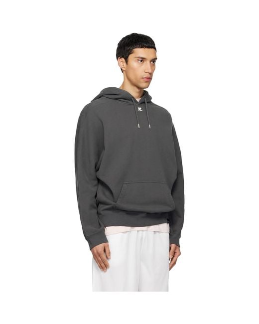 Courreges Black Oversized Hoodie for men
