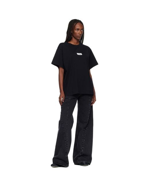 MM6 by Maison Margiela Black Numeric Cotton T-Shirt