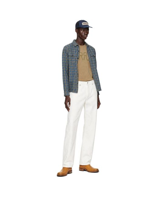 RRL Blue Check Cotton Shirt for men