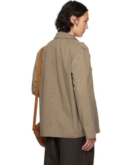 メンズ Dries Van Noten トープ スパンコール テーラードジャケット Natural