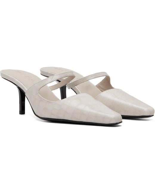 By Far White Serena Closed Toe Heels