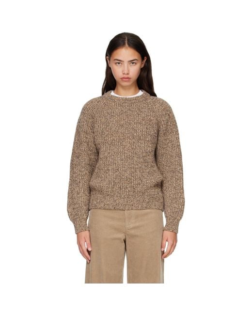 &Daughter Brown Rowan Rib Crew Sweater