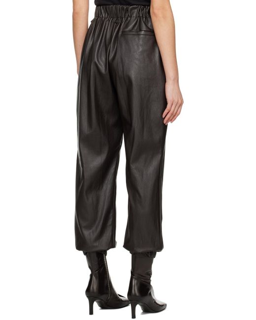 Issey Miyake Black Brown Figure Faux-leather Trousers