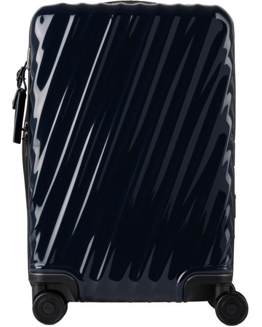 Tumi Blue International Expandable 4 Wheeled Carry-On Suitcase for men