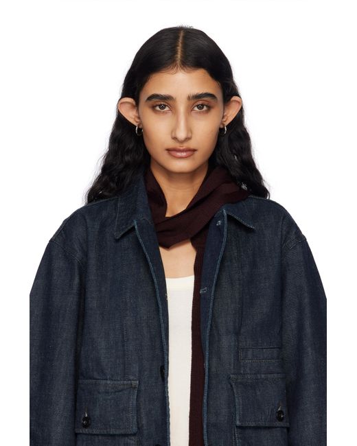 Lemaire シルバー Classic Hoops S ピアス ブラック | Lyst