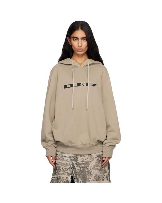 Rick Owens Natural Taupe Concordians Oversized Hoodie