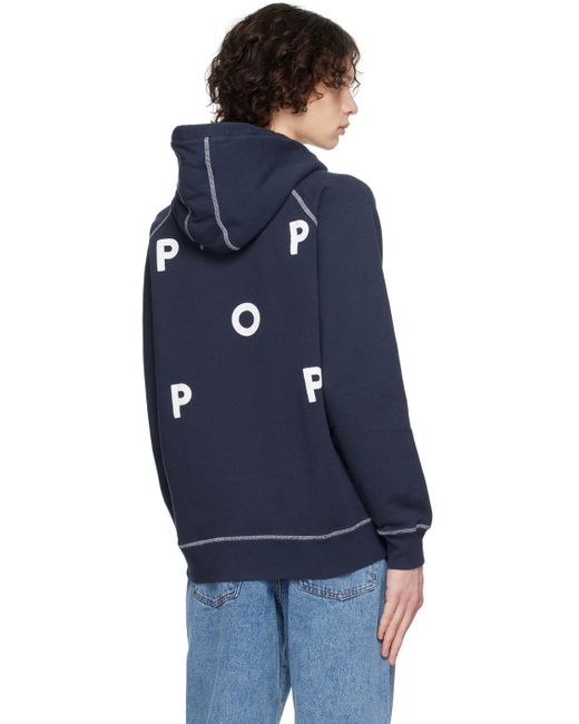 Pop Trading Co. Blue Contrast Hoodie for men