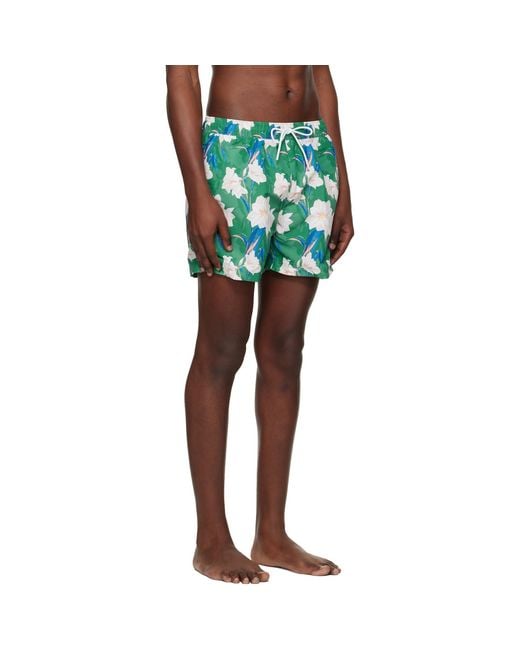 Boss Green Logo-Detail Floral Print Swim Shorts for men