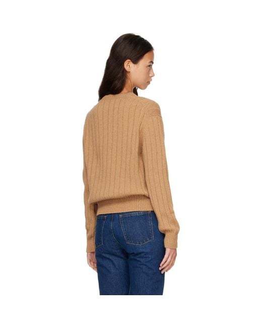 &Daughter Blue Tan Rooney Rib Crewneck Sweater
