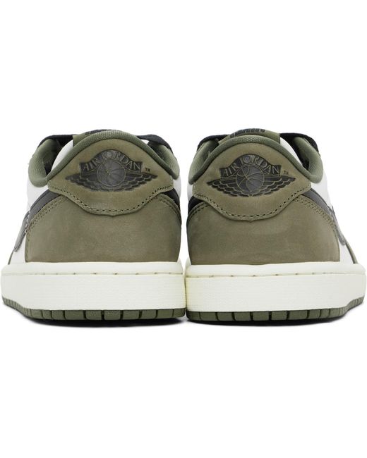 Nike Black Khaki Air Jordan 1 Retro Low Sneakers for men