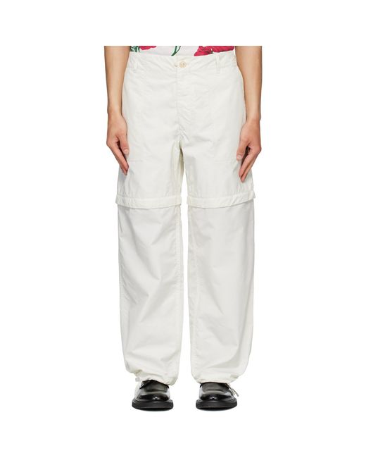 KENZO White Paris 'Boke Flower 2.0' Technical Trousers for men