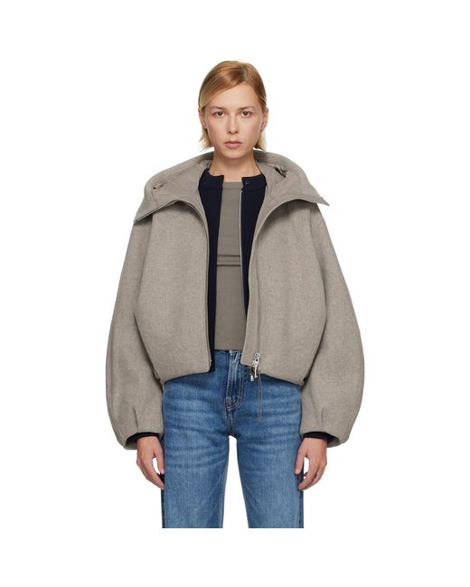 Canada Goose Blue Taupe Chilliwack Wool Bomber Jacket