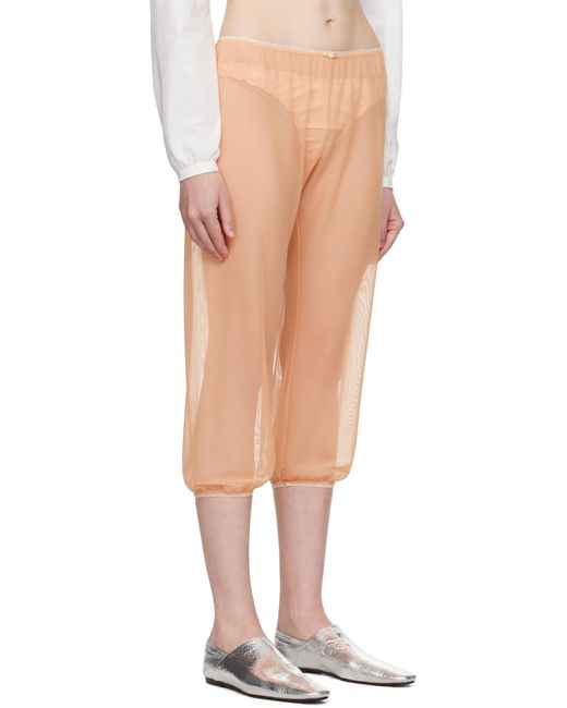 Colleen Allen Orange Stretch Tulle Sleep Capri Trousers