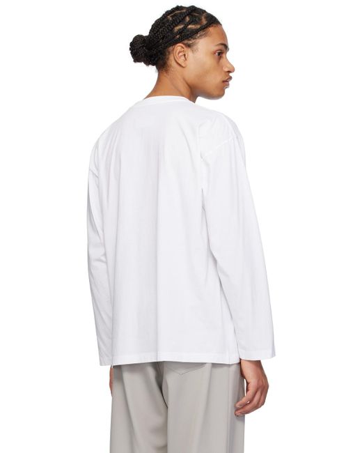 MM6 by Maison Martin Margiela White Numeric Signature Long Sleeve T-shirt for men