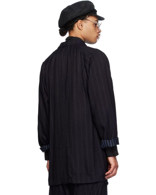 Yohji Yamamoto Blue Stripe Blazer for men