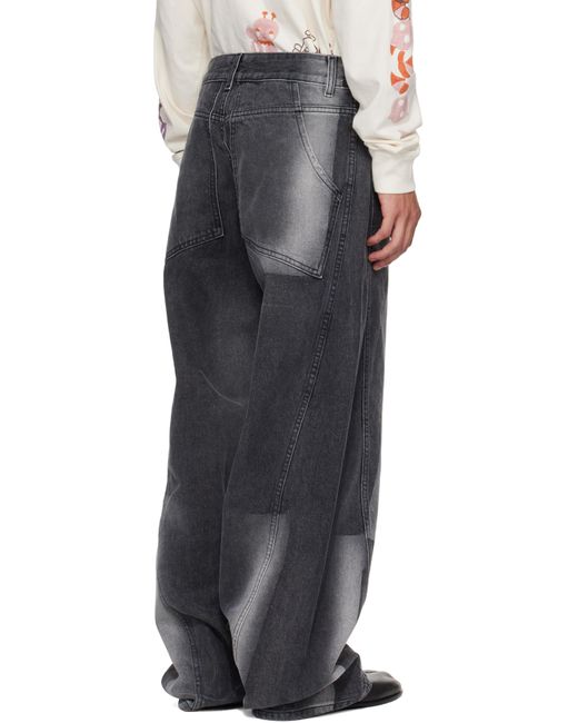 Eckhaus Latta Black Bend Jeans for men