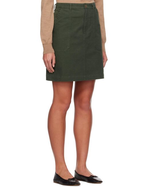 A.P.C. Green . Khaki Léa Miniskirt