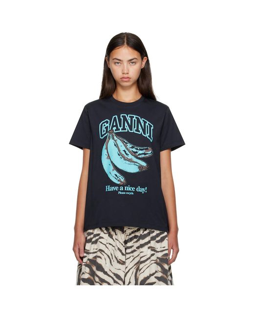 Ganni Blue Banana T-Shirt