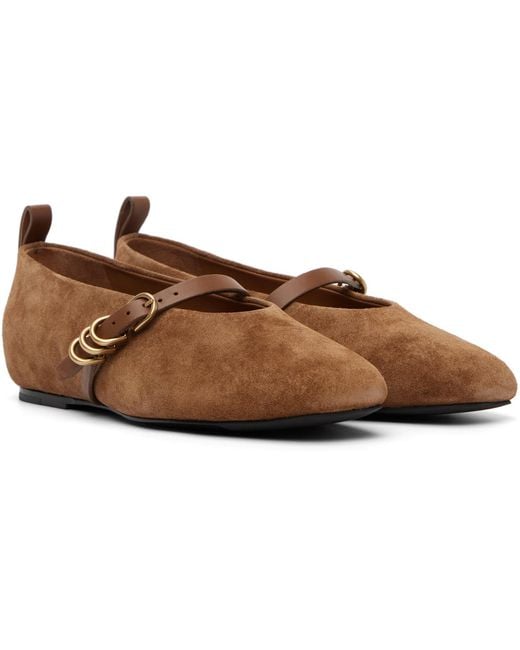 Rag & Bone Black Tan Spire Suede Mary Jane Flats