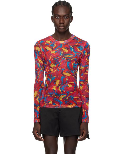 J.W. Anderson Red Printed Long Sleeve T-shirt for men