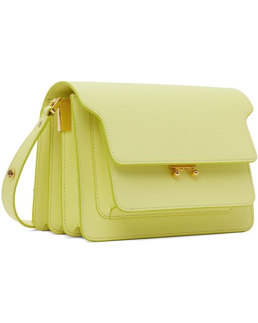 Marni Yellow Saffiano Leather Medium Trunk Bag