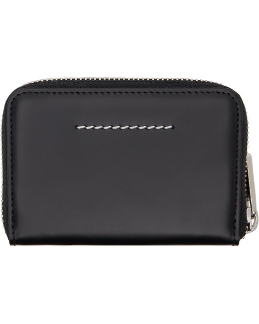 メンズ MM6 by Maison Martin Margiela ブラック Triangle 6 ジップアラウンド ウォレット Black