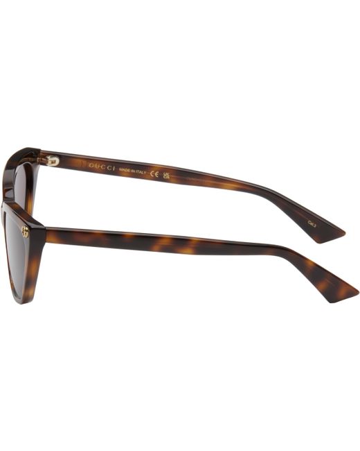 Lunettes De Soleil Œil-De-Chat Brunes En Acétate Léger À Logos Gg Gucci en coloris Black