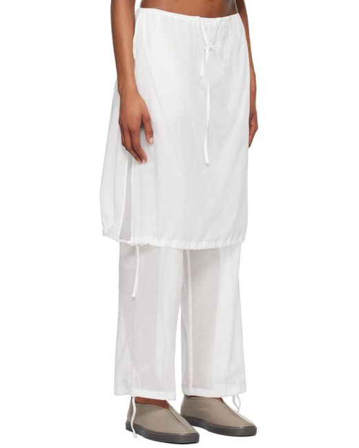Pantalon blanc à taille élastique Amomento en coloris White