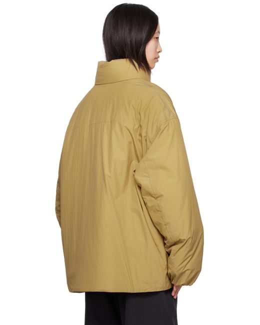 Lemaire カーキ スタンドカラー パファージャケット Yellow