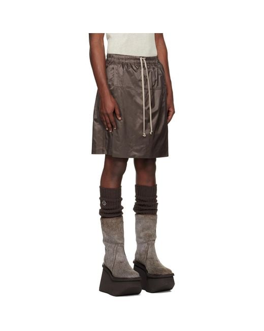 Rick Owens Brown Moncler + Kiltshorts for men
