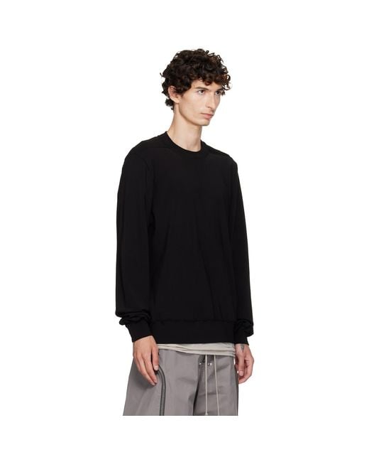 Rick Owens Black Tower Crewneck Sweatshirt for men