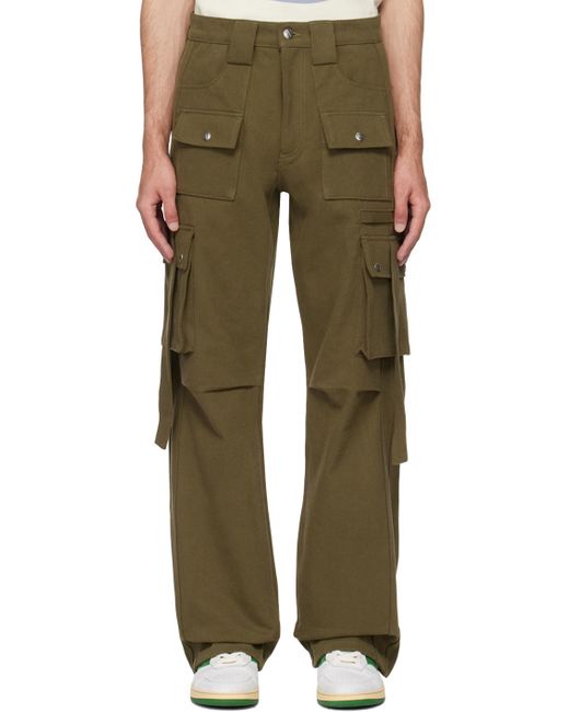 Rhude Green Pockets Cargo Pants for men