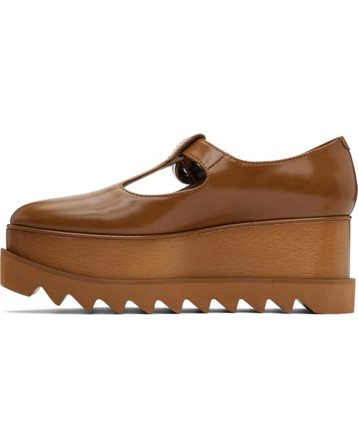 Stella McCartney Black Tan Elyse T-Bar Platform Mary Jane Derbys