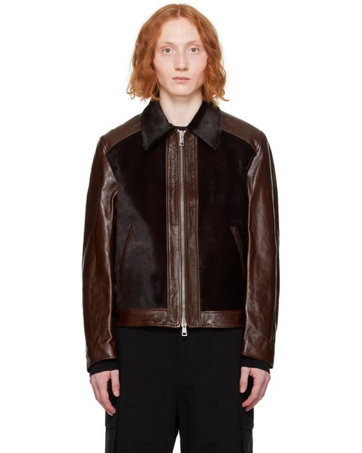 Our Legacy Black Brown Andalou Leather Jacket for men