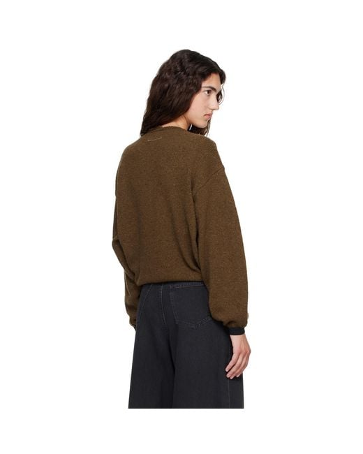 MM6 by Maison Margiela Brown Khaki Knit Sweater